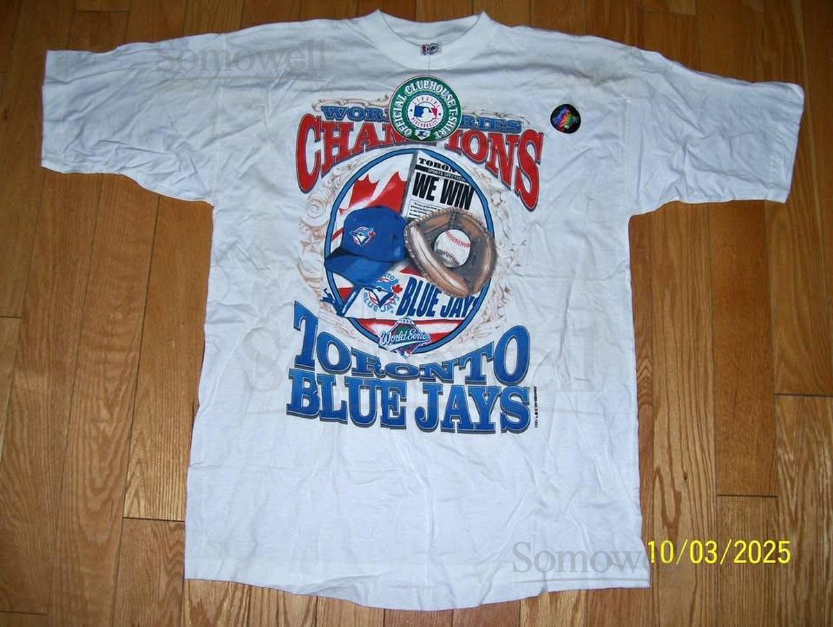Toronto Blue Jays World Series Champions Tee Shirt Official Clubhouse Size Large_921