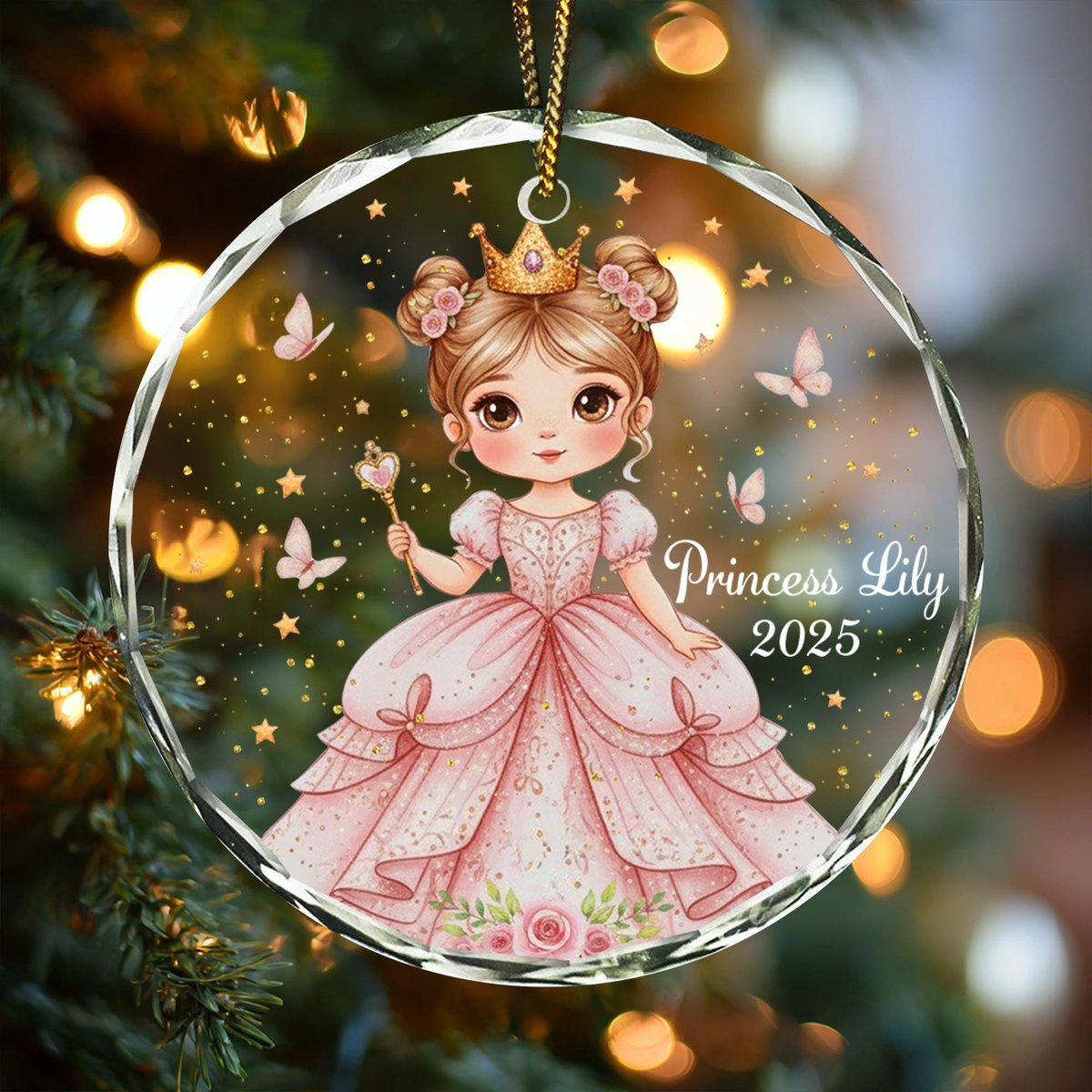 Personalized Princess Castle Acrylic Ornament Princess Christmas Ornaments Girly Ornaments Christmas Gift For Kids Little Girls Ornament