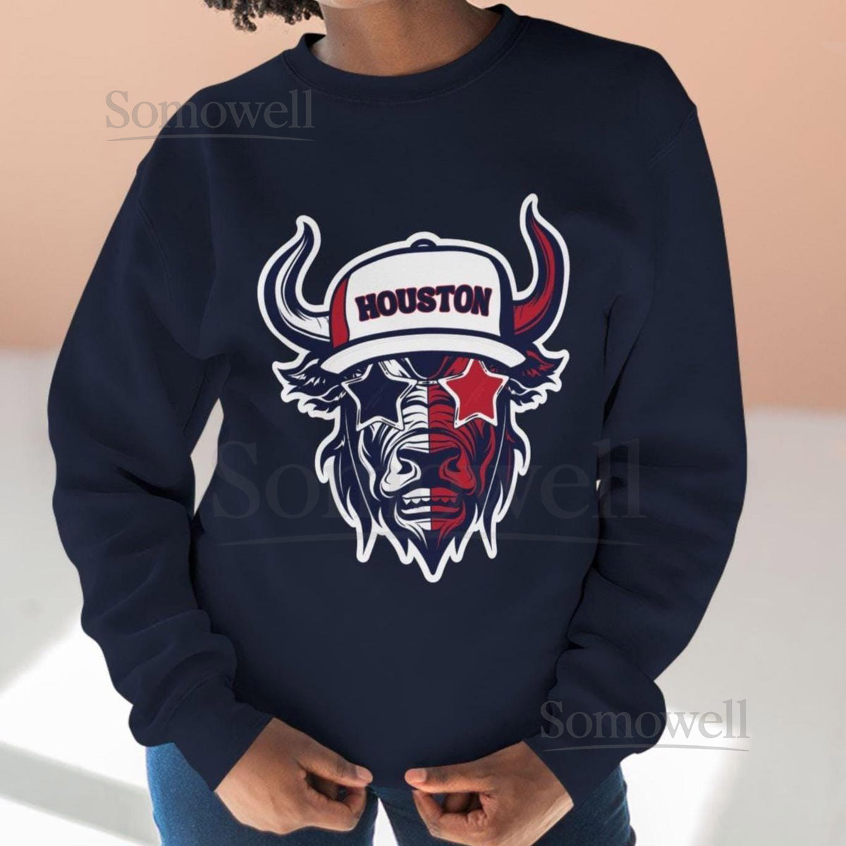 Houston Bull Sweatshirt Texas Football Fa_217