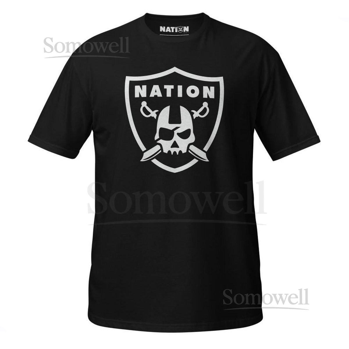 Nation Shield Logo White T-Shirt - Sizes Small thru 3XL Unisex_630