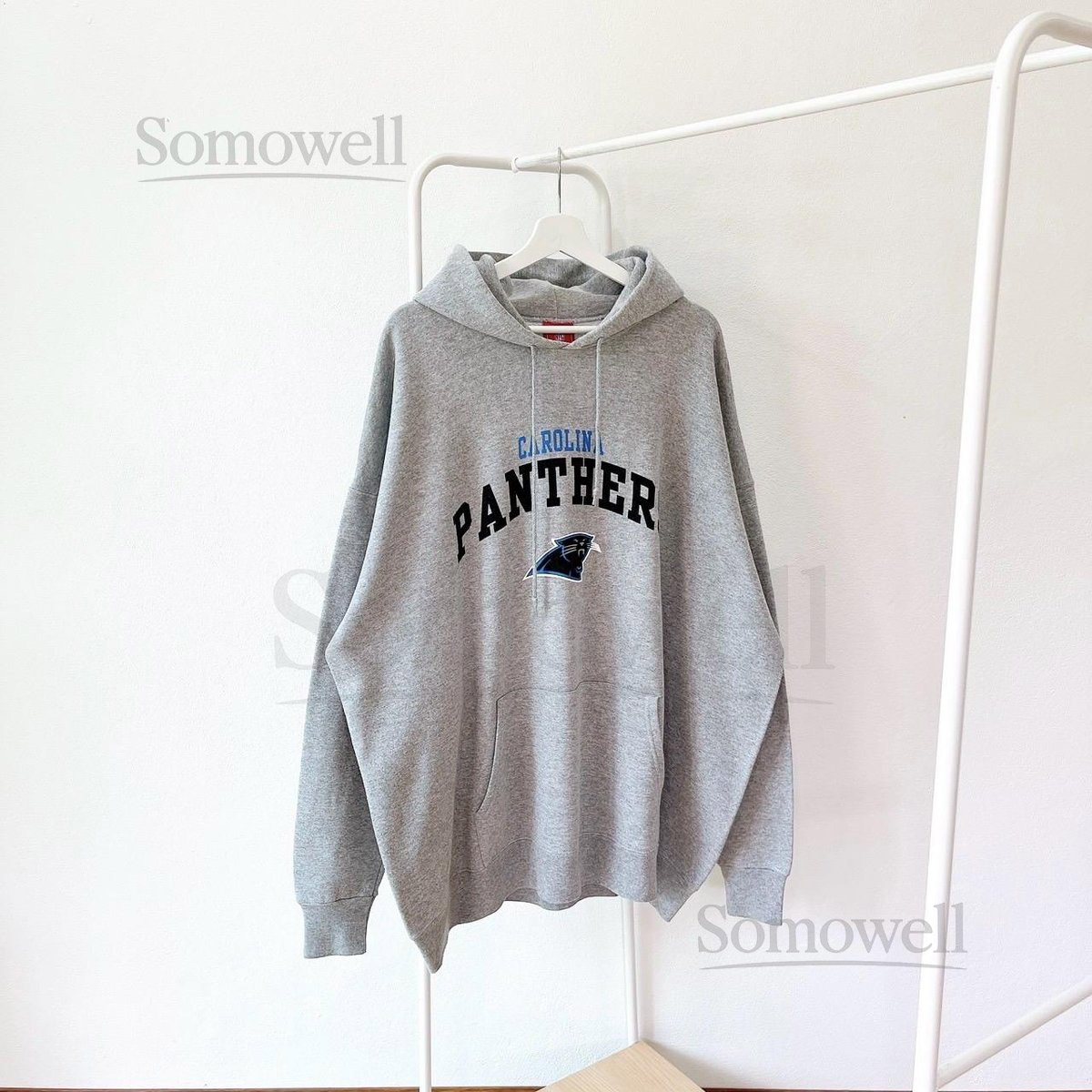 Vintage 2000s Carolina Panthers football NFL official gray hoodie 2XL_905