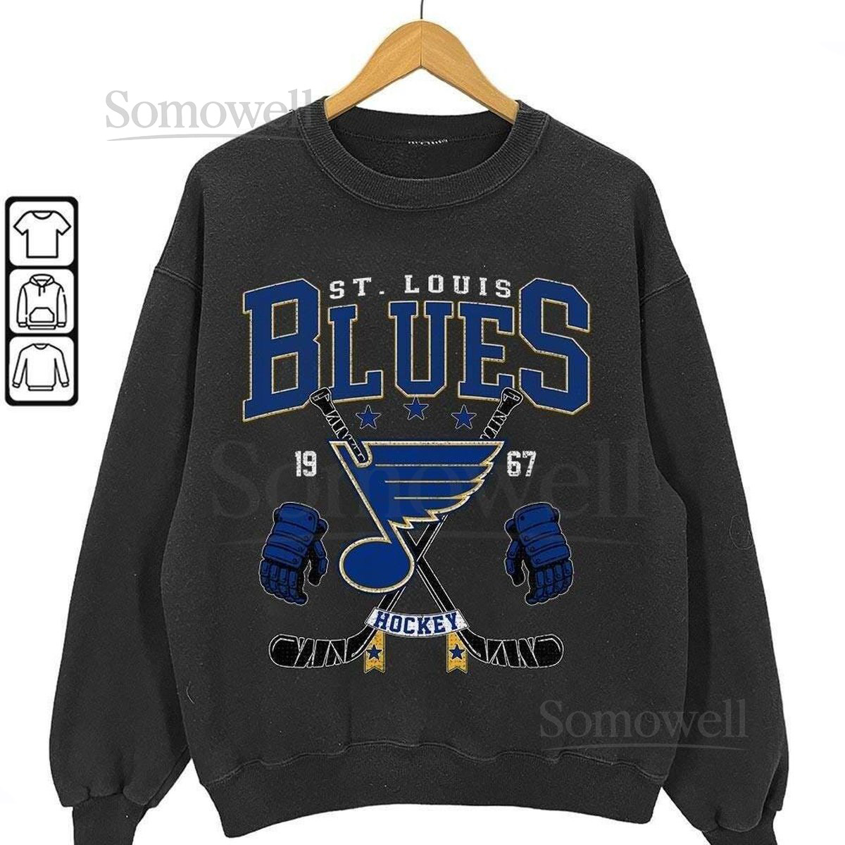 St. Louis Blues Vintage 90s Sweatshirt Ice Hockey Shirt St. Louis Blues Fan Gift Unisex Hoodie_521