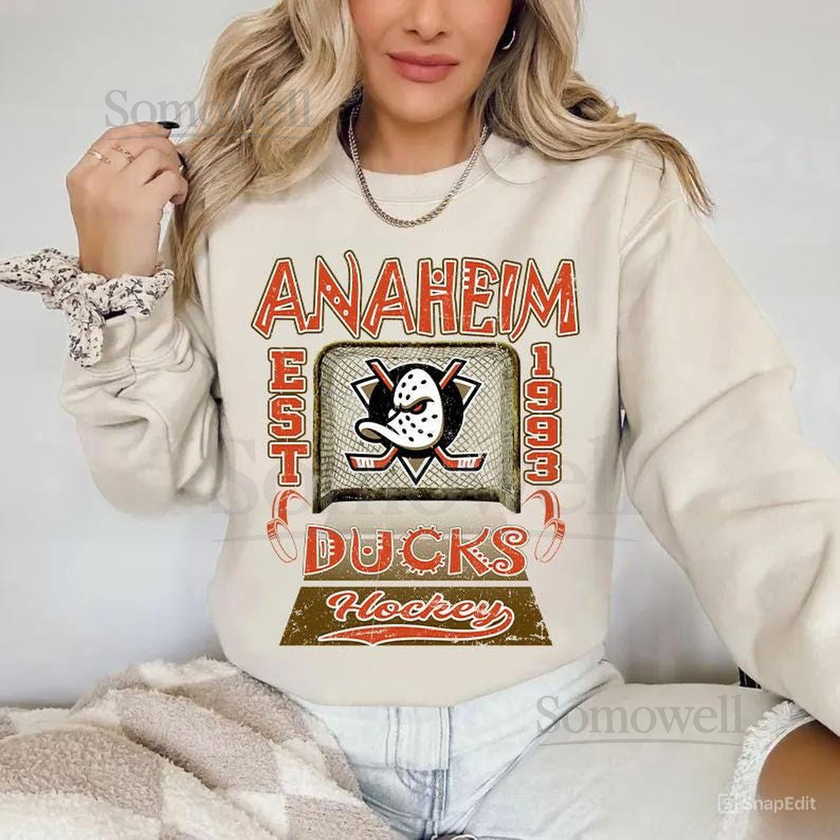 Anaheim Ducks Hockey SweatshirtVintage Graphic TeeHockey Gift For Fan Sweat-Aldult-Youth TshirtRetro Hoodie HJk8_15