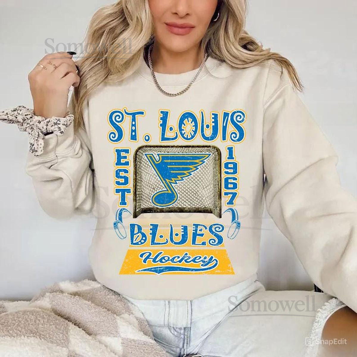 St. Louis Blues Hockey SweatshirtVintage Graphic TeeHockey Gift For Fan Sweat-Aldult-Youth TshirtRetro Hoodie HJk8_513