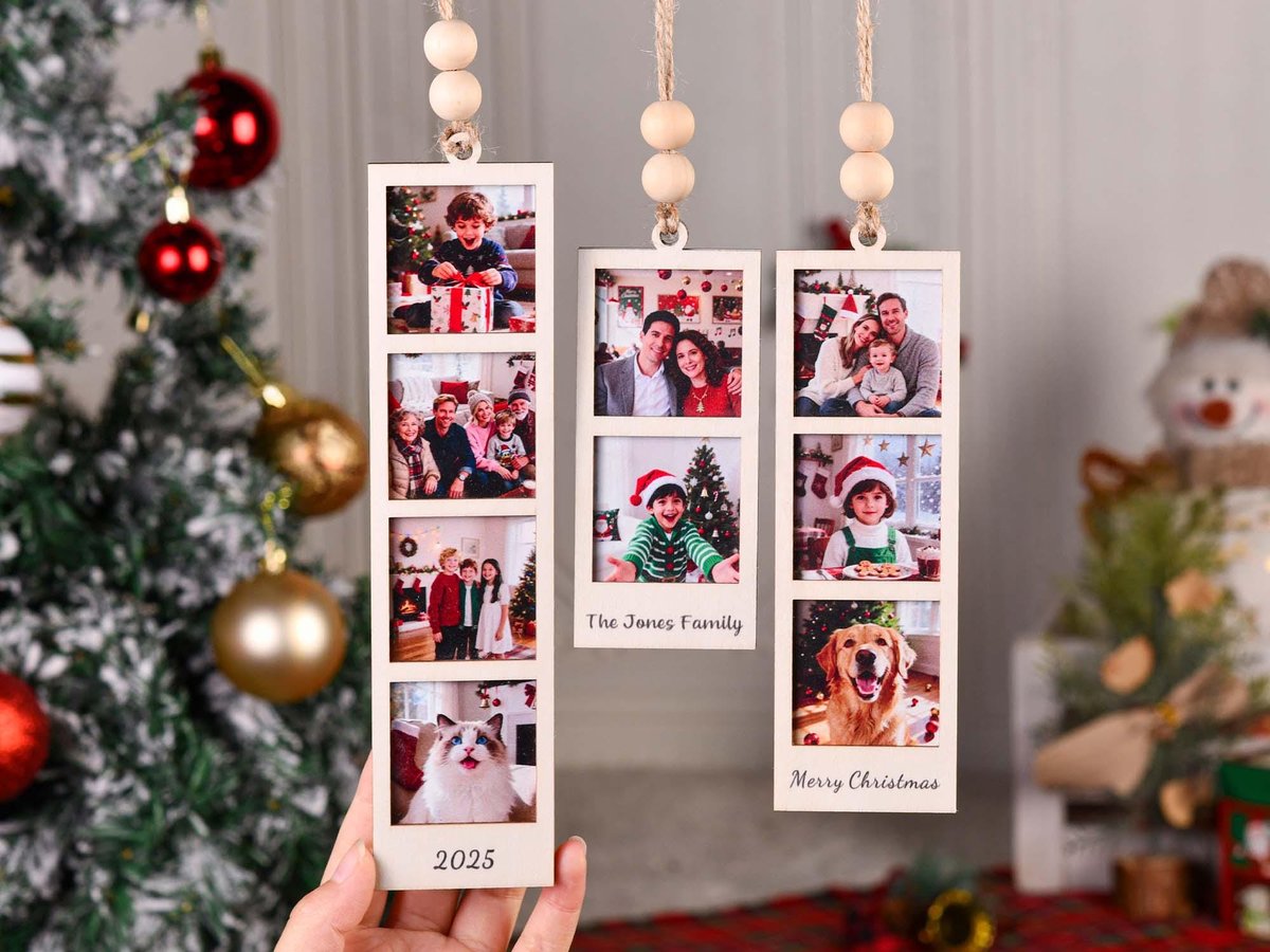Personalized Photo Strip OrnamentPhoto OrnamentCouple OrnamentBest Friend GiftChristmas decorCustom Photo OrnamentXmas Keepsake