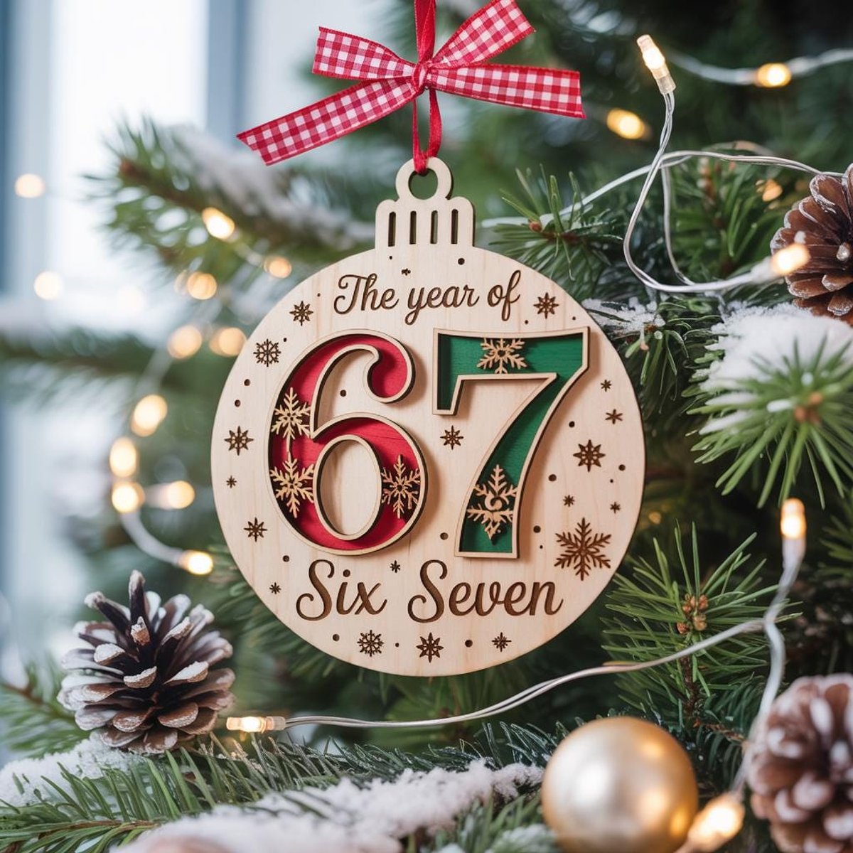 Christmas The Year of 6 7 Ornament 6 7 Ornament Middle Schooler Gifts Teen Slang Ornament Teenager Ornament 67 Six Seven Christmas Gift