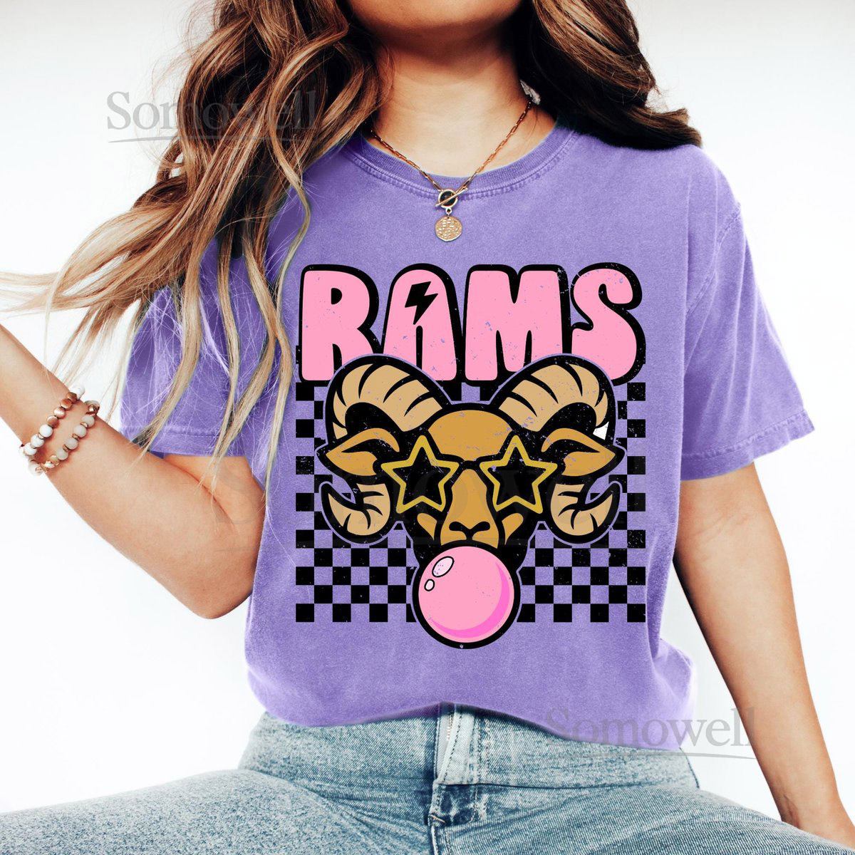 Comfort Colors Rams T-Shirt Vintage School Spirit Tee_120