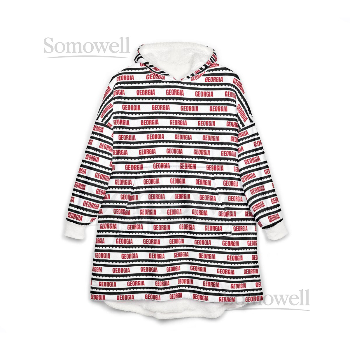 Cozy Georgia Unisex Hooded Blanket Warm Throw Gift for Her Home Decor Outdoor Events Travel Blanket_23