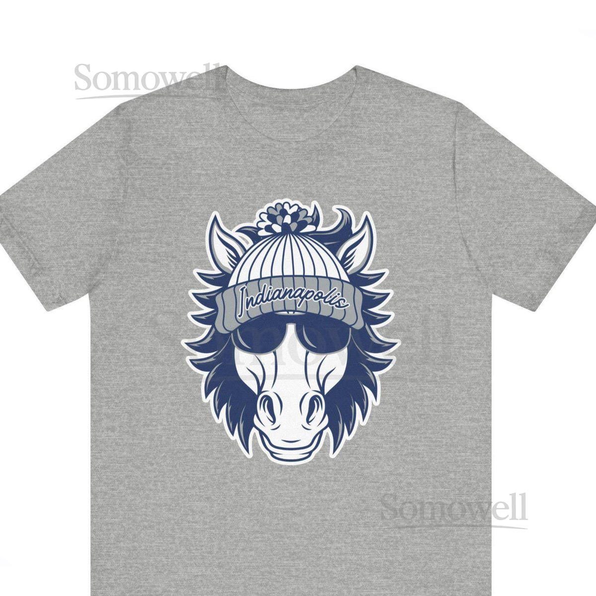Indianapolis Football Fan T-Shirt Colt With Beanie Hat Graph_499