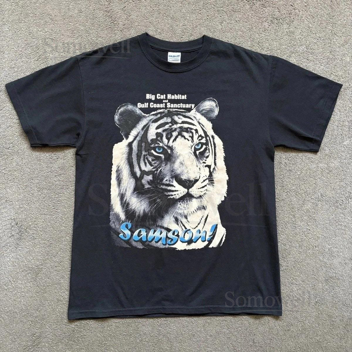 Vintage 00s White Tiger Big Print Double Sided T-Shirt_854