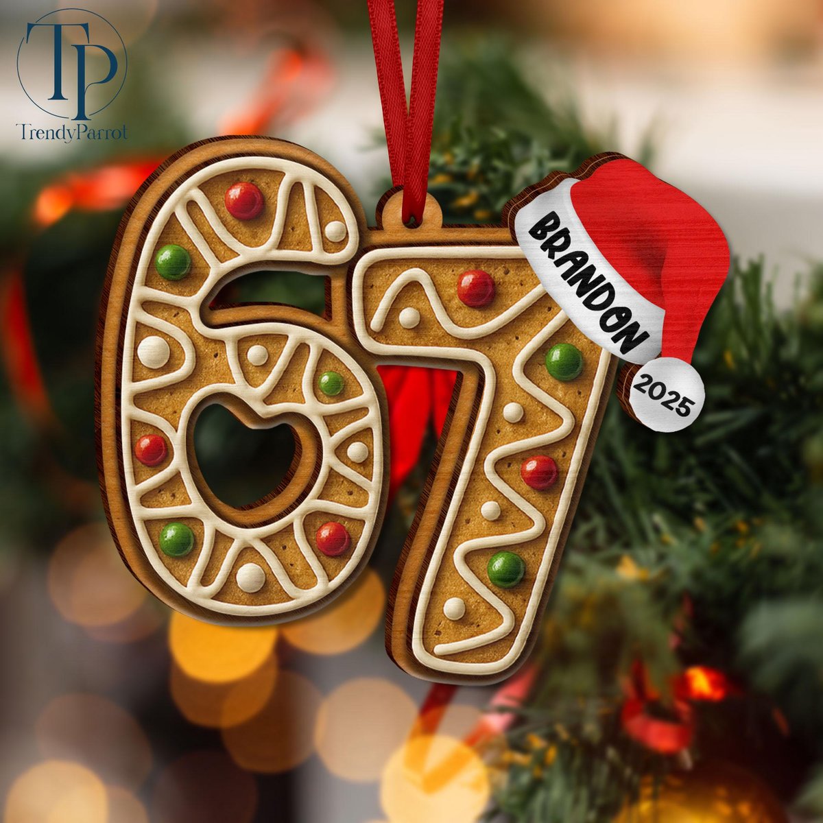 Funny Six Seven 6 7 Teen Slang Wooden 2 Layered Ornament Six Seven Ornament 6 7 Ornament Funny Teenager Ornament Boy Christmas Gifts