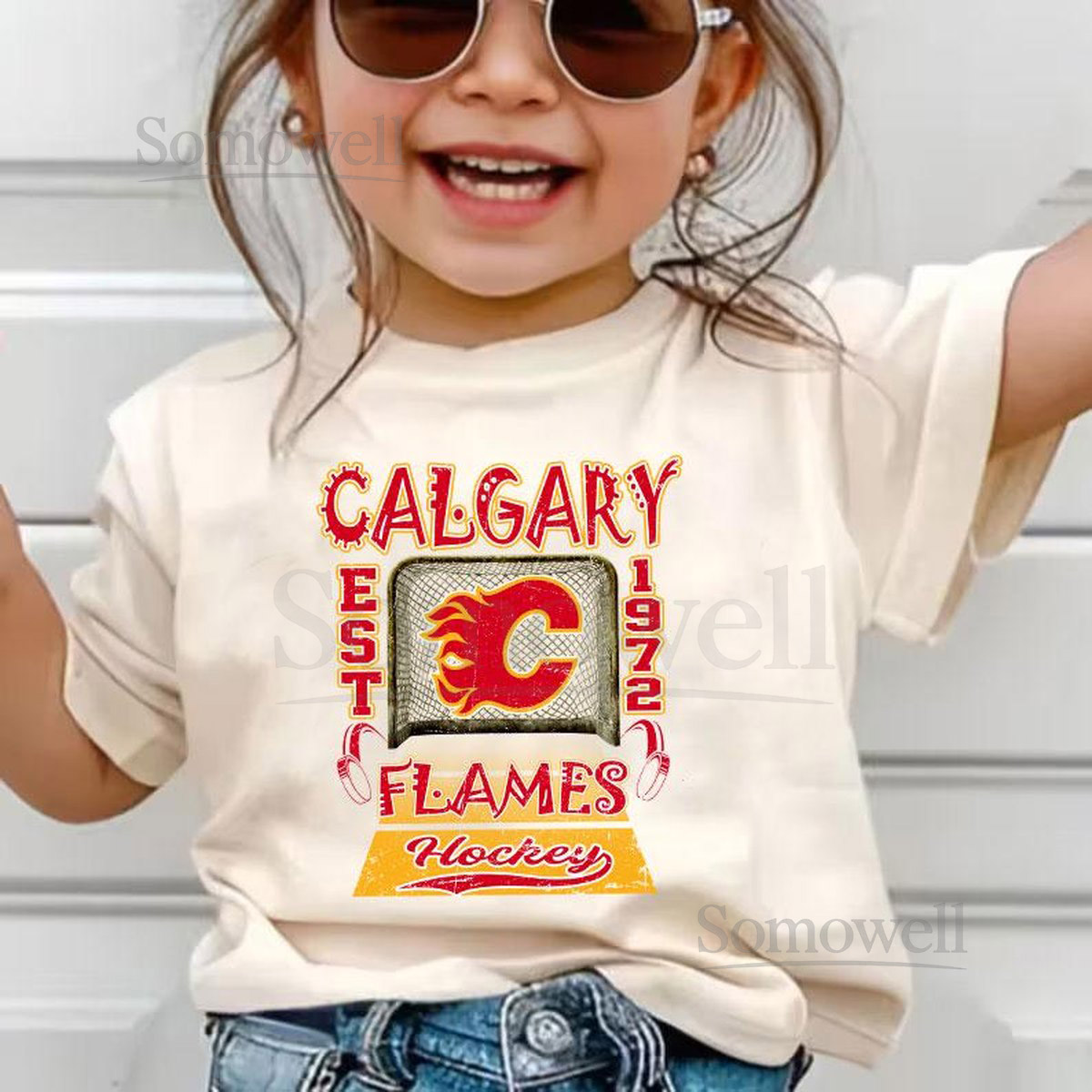Retro Calgary Ice Hockey tshirt Youth-Adult Game Day Shirt Vintage Look for Sports Lovers Perfect Gift for Kids Adult Supporters_363