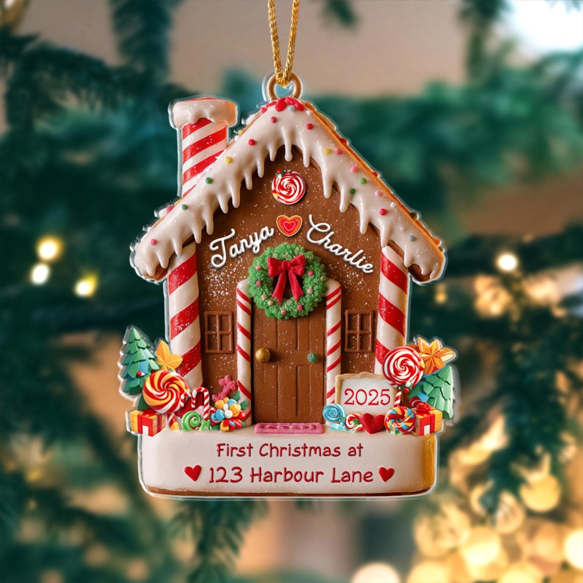 First Christmas in Our New Home Ornament New Home Gingerbread Acrylic Ornament New House Christmas Ornament 2025 Housewarming Bauble Gift