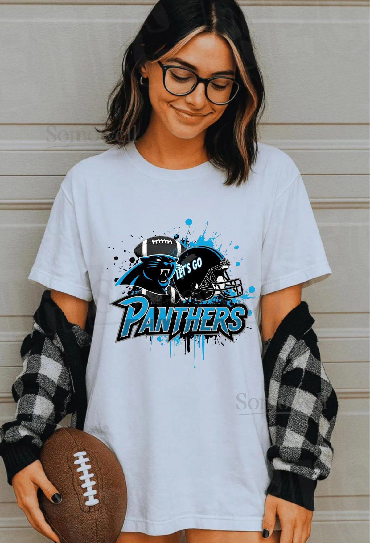 Panthers Football Graphic Tee Team Spirit Game Day Shirt_814