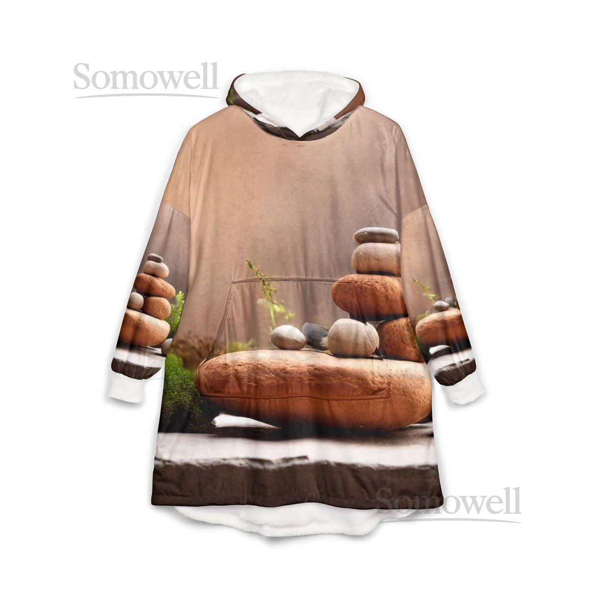 Serene Stones Unisex Hooded Blanket Cozy Hooded Throw Perfect for Relaxation Meditation Gifts Home Comfort Birthday Present_73