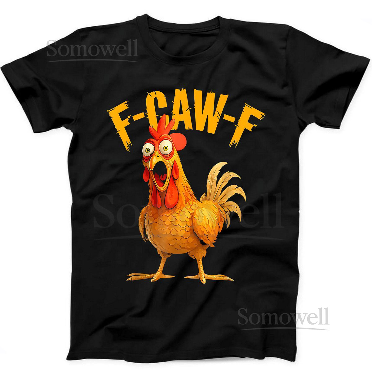 F-Caw-F Chicken Rooster Meme FCAWF Saying Funny Gift Black Tee T Shirt 498_441
