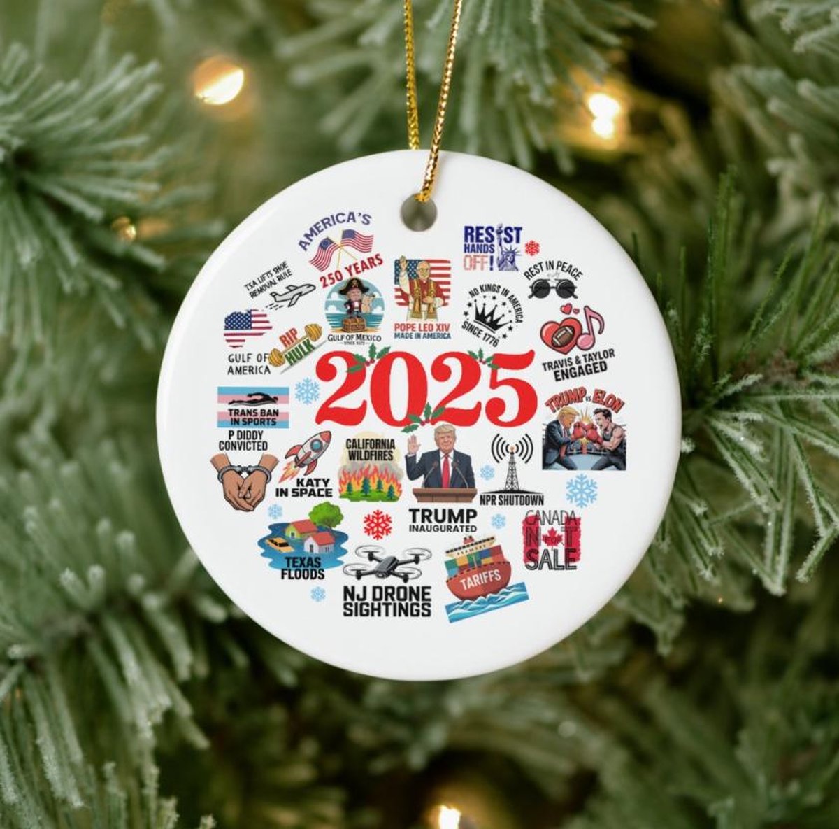 Digital File - Png Filenot physical product 2025 Christmas Ornament 2025 Notable Events Ornament 2025 Year in Review Ornament or10