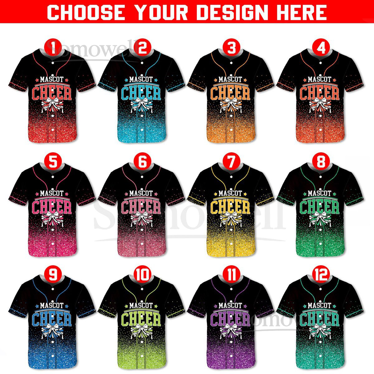 Personalized Team Name Number Bow Mascot Baseball Jersey Sparkle Glitter Team Uniform Cheer Shirt for Adult Kid Youth Cheerleading_727