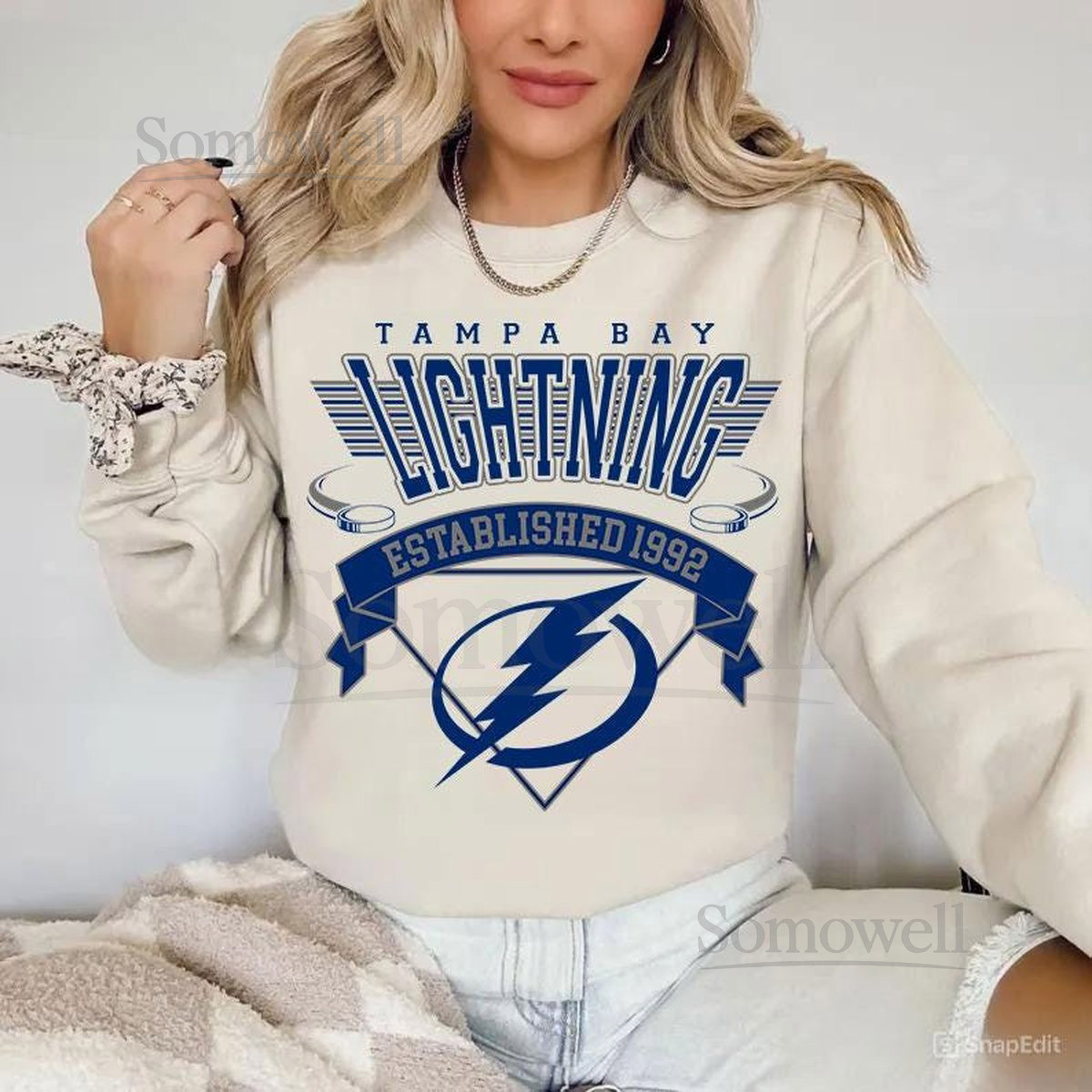 Tampa Bay Lightning Sweatshirt Crewneck Vintage Lightning shirt Tampa Bay Hockey Fan shirt Hockey Tee Lightning Sweatshirt_192