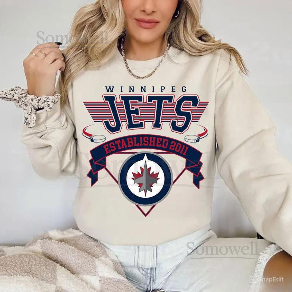 Winnipeg Jets Sweatshirt Crewneck Vintage Jets shirt Winnipeg Hockey Fan shirt Hockey Tee Jets Sweatshirt_816
