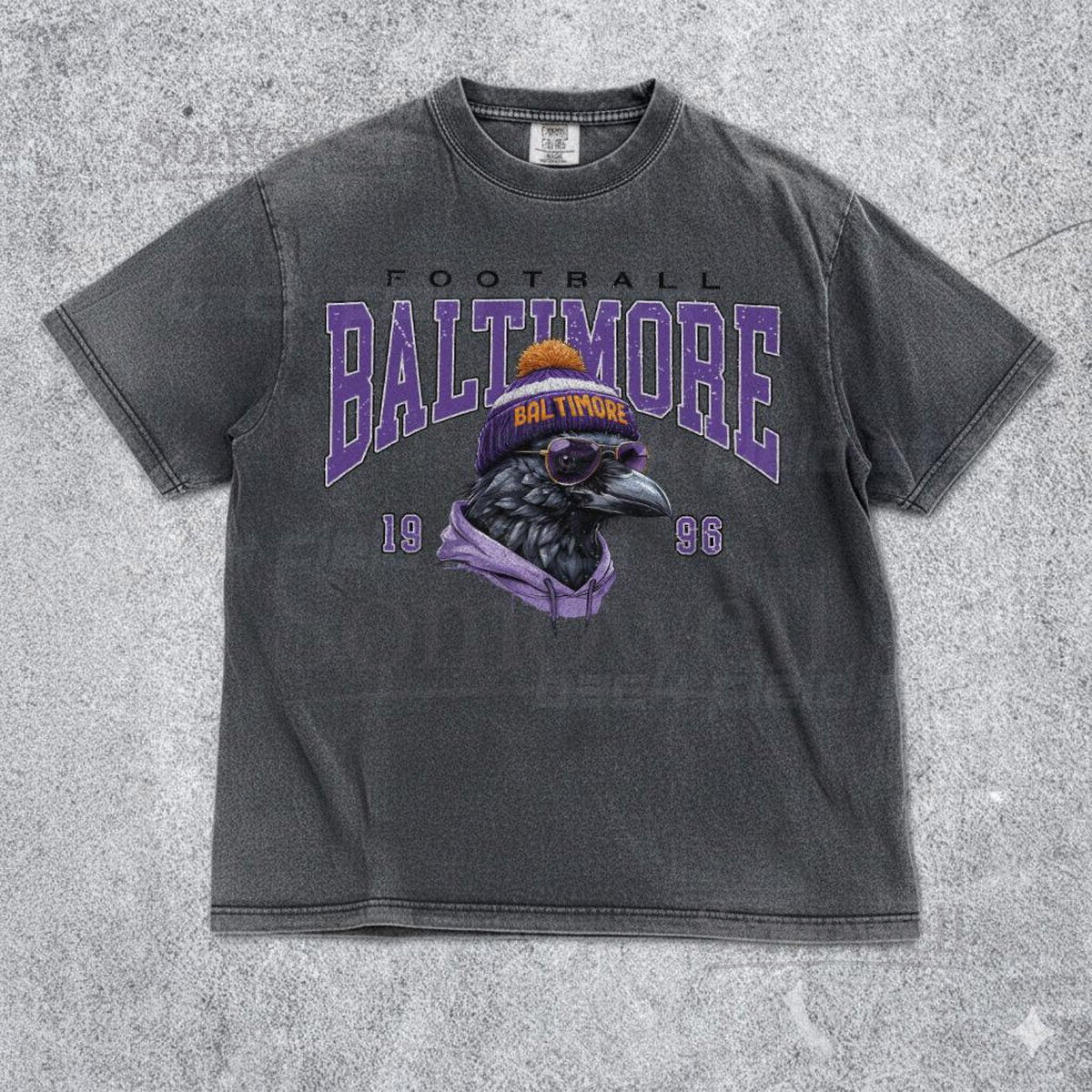 Retro Baltimore Ravens Comfort Colors T-Shirt Vintage NFL Streetwear Tee Washed Casual Football Shirt Unisex Ravens Gift_843