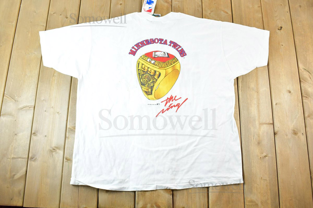 Vintage 1991 Minnesota Twins The Ring Baseball Graphic T-Shirt Mens XXL Made In USA Single Stitch MLB Baseball 90s Streetwear_870
