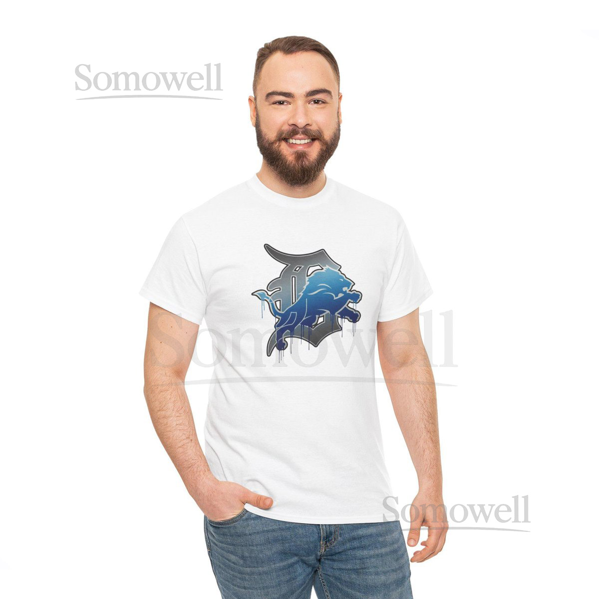 Stylish Unisex Heavy Cotton Detroit Lions Tee Cool Graphic tshirt Casual Wear Gift for Friends Summer Style Streetwear_657