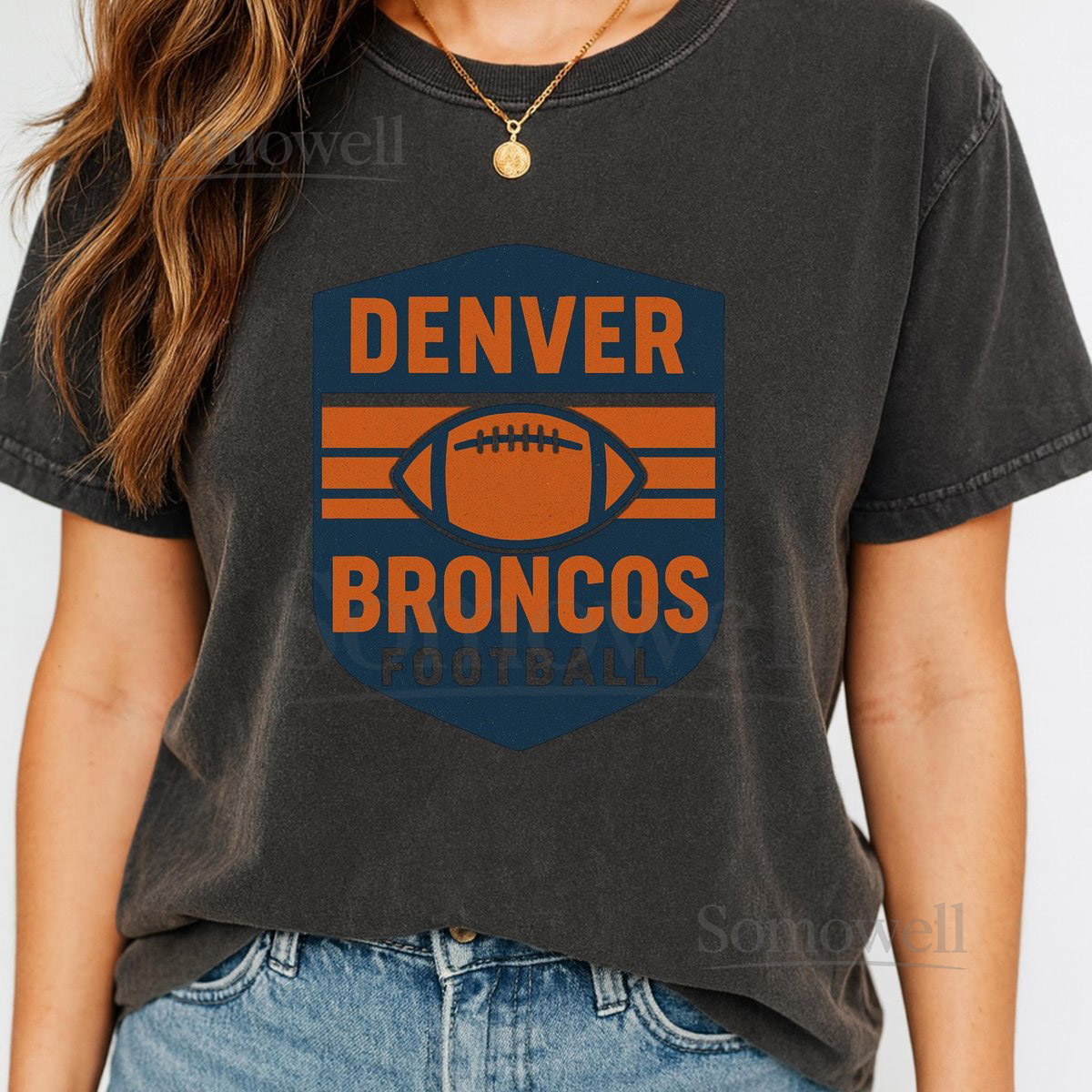 Denver Broncos T-Shirt Vintage Distressed Comfort Colors NFL Tee_323