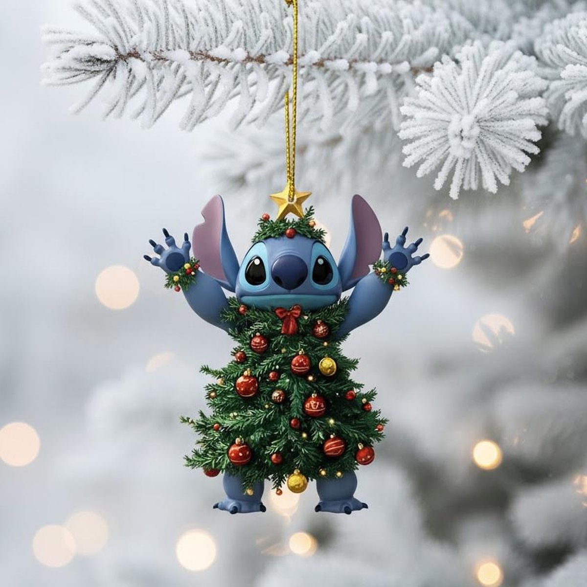 Stitch Christmas Tree Acrylic Ornament Disney Xmas Ornament Christmas Ornament Stitch Ornament Stitch Ornament Funny Stitch Ornament