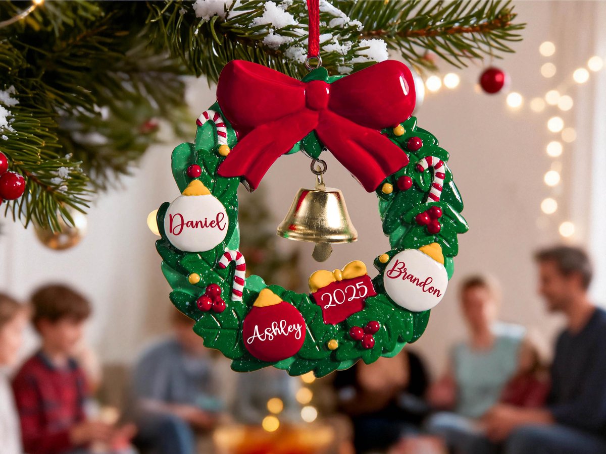 Personalized Christmas Ornament 2025 Family Christmas Ornament Christmas Ornaments With Name Family Wreath Ornament Christmas Gift