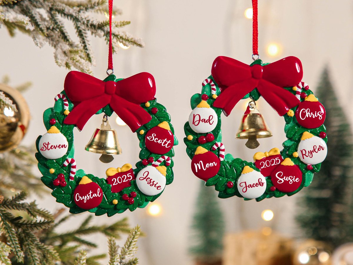 2025 Family Christmas Tree Ornament Christmas Ornaments With Name Christmas Wreath Ornament Christmas Keepsake Christmas Gift