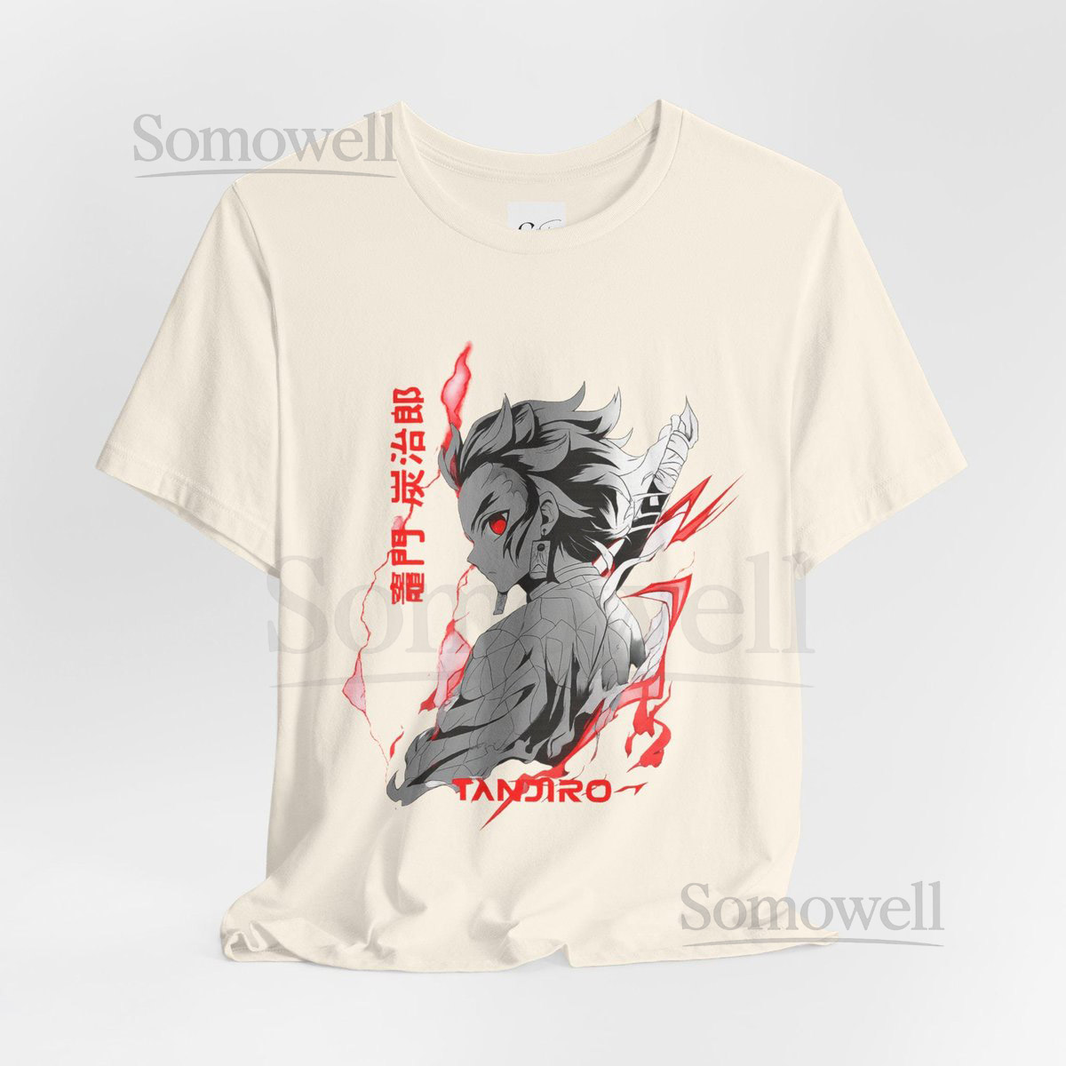 Japanese Flame Manga Tee Anime Fire Graphic T-Shirt_208