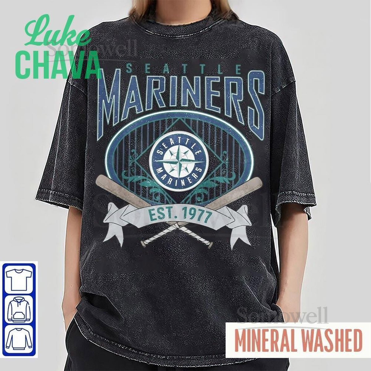 Seattle Baseball Sweatshirt Seattle baseball EST 1977 tee Baseball Fan Tee Seattle-Mariners Sweatshirt Gameday Apparel_770