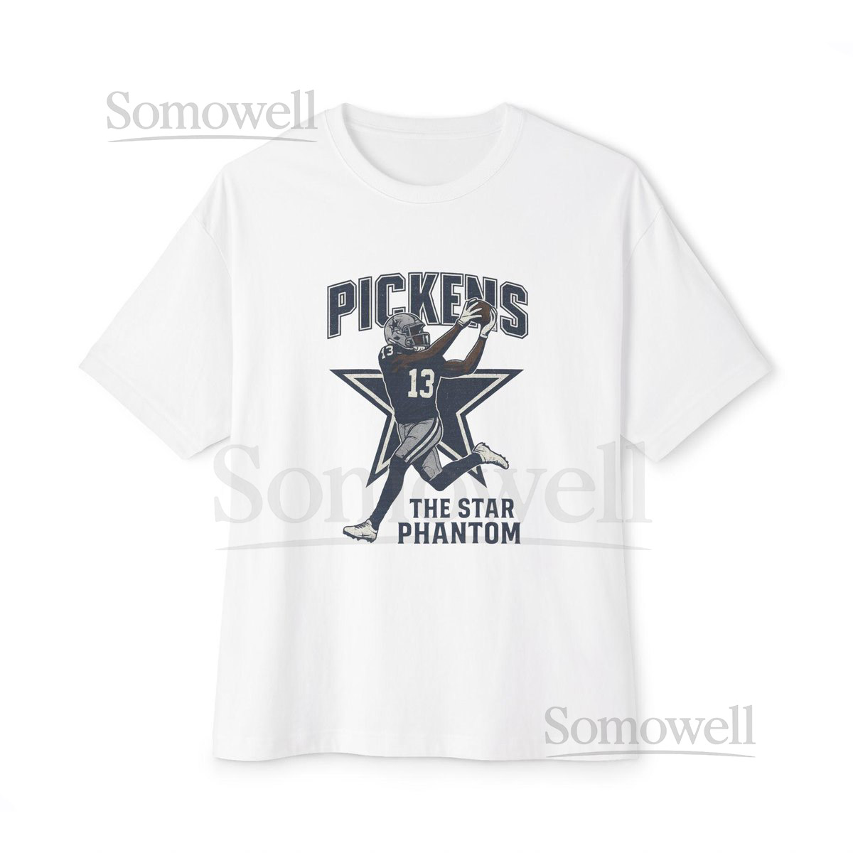 George Pickens Cowboys The Star Phantom Tee Vintage Distressed Dallas Football Shirt Unisex Oversized Boxy Tee_389