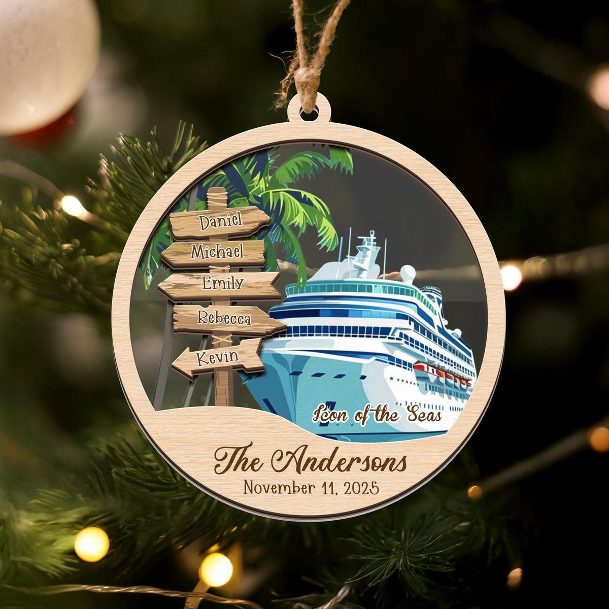 Personalized Cruise Adventure Christmas Ornament Cruise Ship Vacation Gift Family Keepsake Christmas Gift