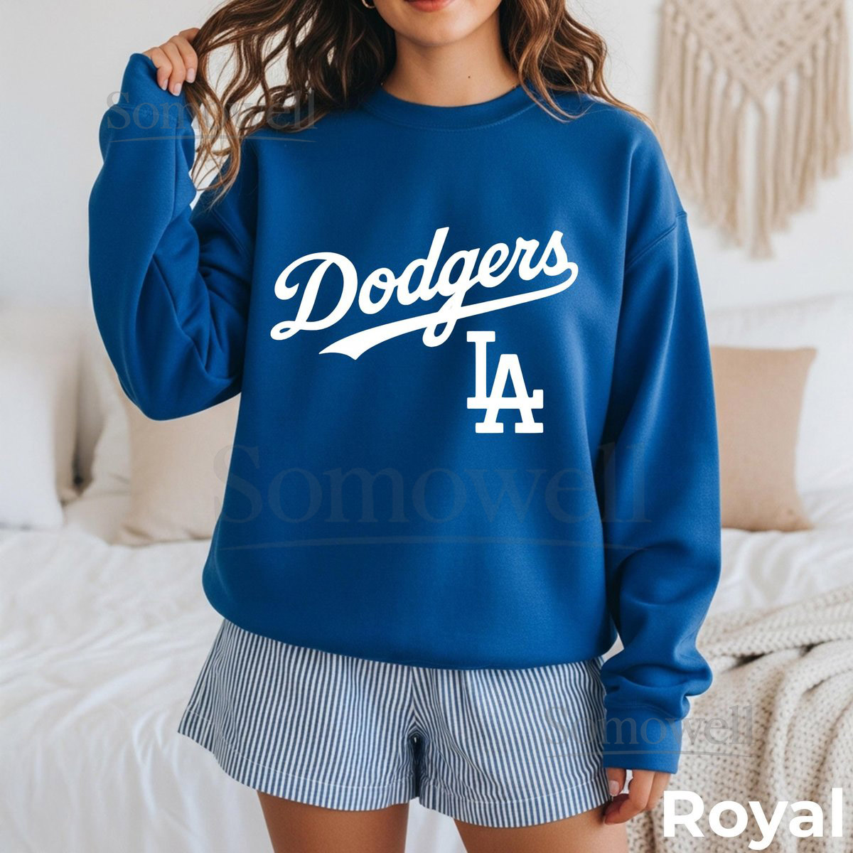 Dodgers Retro Sweatshirt 100 Cotton Vintage Baseball Graphic Unisex S-3XL_347
