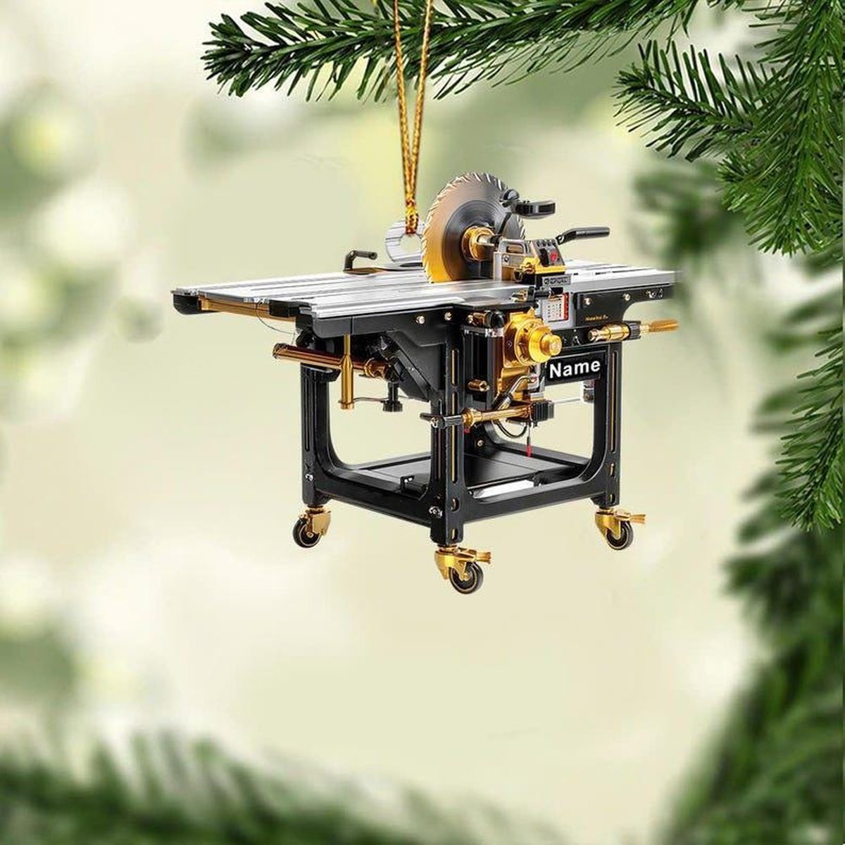 Custom Table Saw Christmas Ornament Woodworker Gift Carpenter Holiday Decoration Personalized Tool Ornament 2025