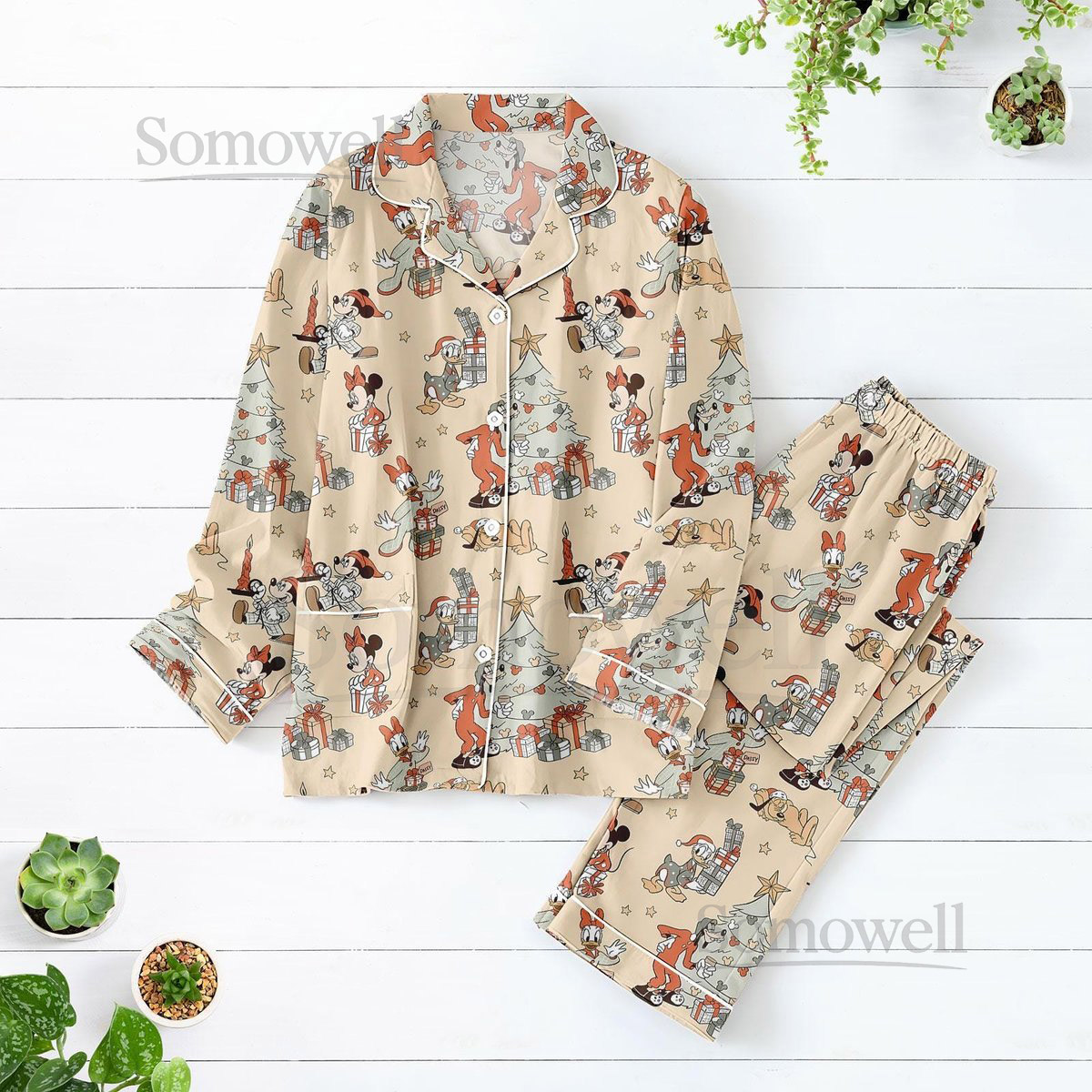 Disney Mickey And Friends Christmas Tree Pajamas Set Mickey Mouse Minnie Donald Daisy Goofy Pluto Matching Family Pajamas Xmas Gifts_29