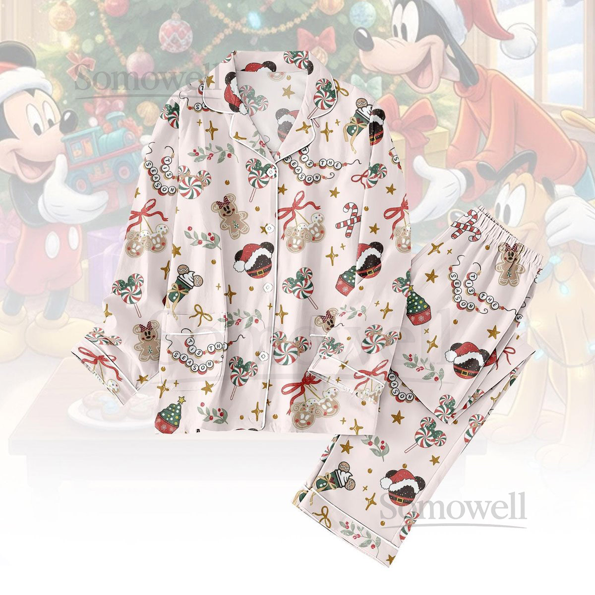 Disney Tis The Season Christmas Pajamas Set Mickey and Friends Christmas Pajamas Mickey and Minnie Gingerbread Matching Family Pajama_33
