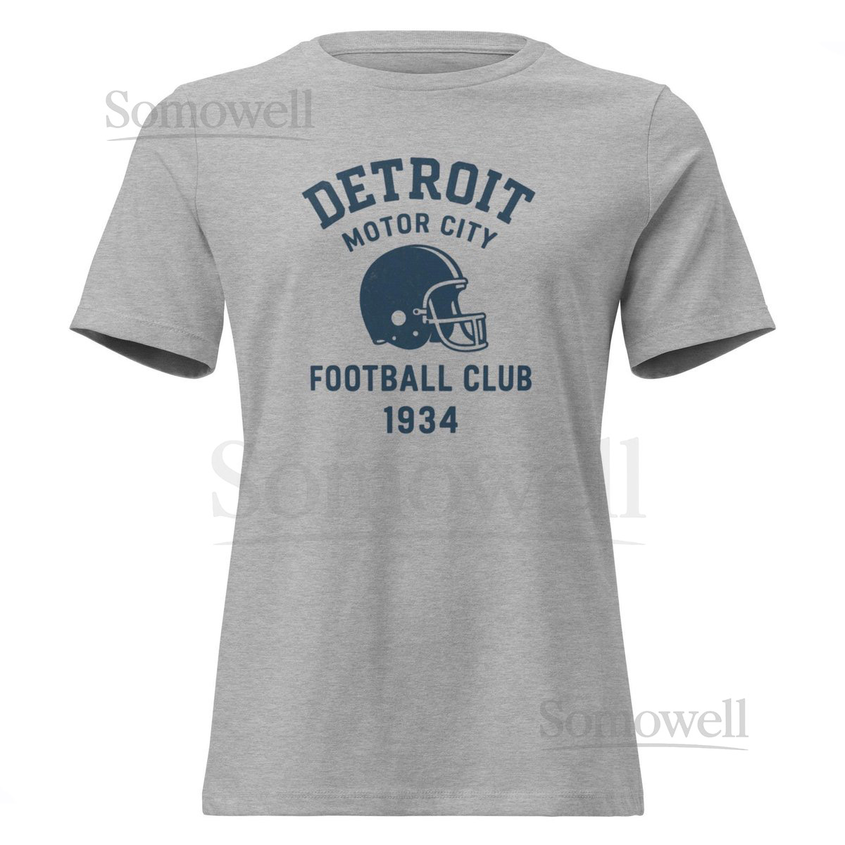 Vintage Detroit Football Club T-Shirt Motor City Helmet Tee_892
