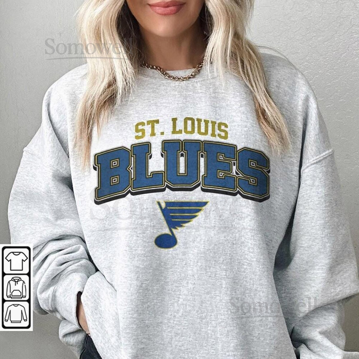 Vintage Hockey League Teams St. Louis Blues Shirt 90s Retro Graphic Tee Streetwear Fan Gifts Unisex Sweatshirt_723