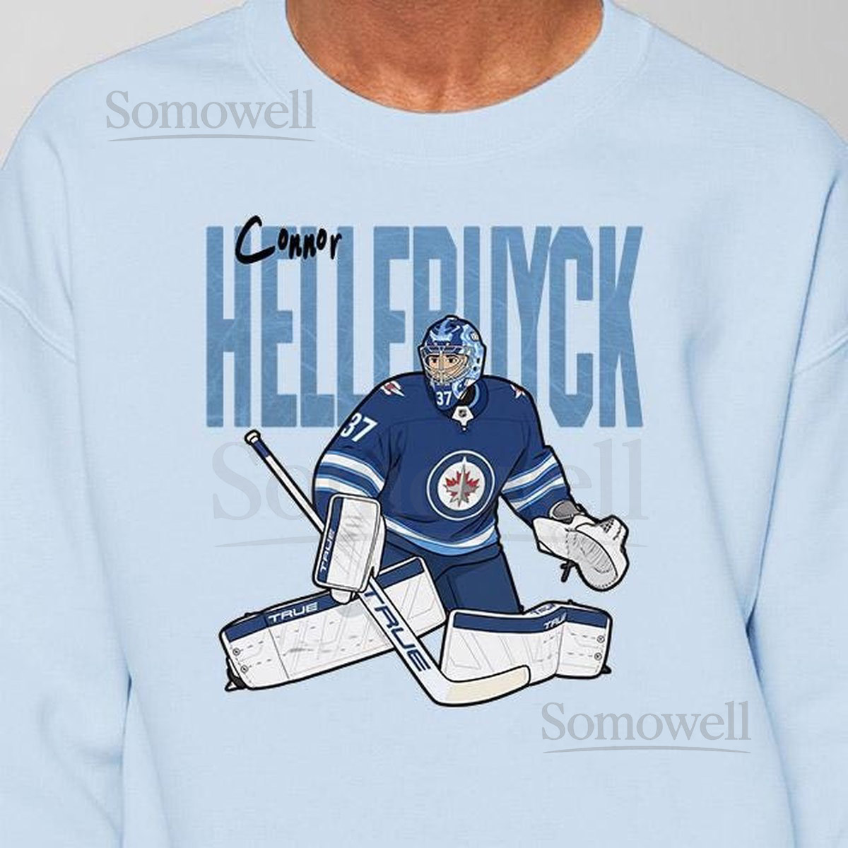 Connor Hellebuyck Winnipeg Jets Unisex Ice Hockey Fan T-Shirt and Sweatshirt for Kids and Adults_119