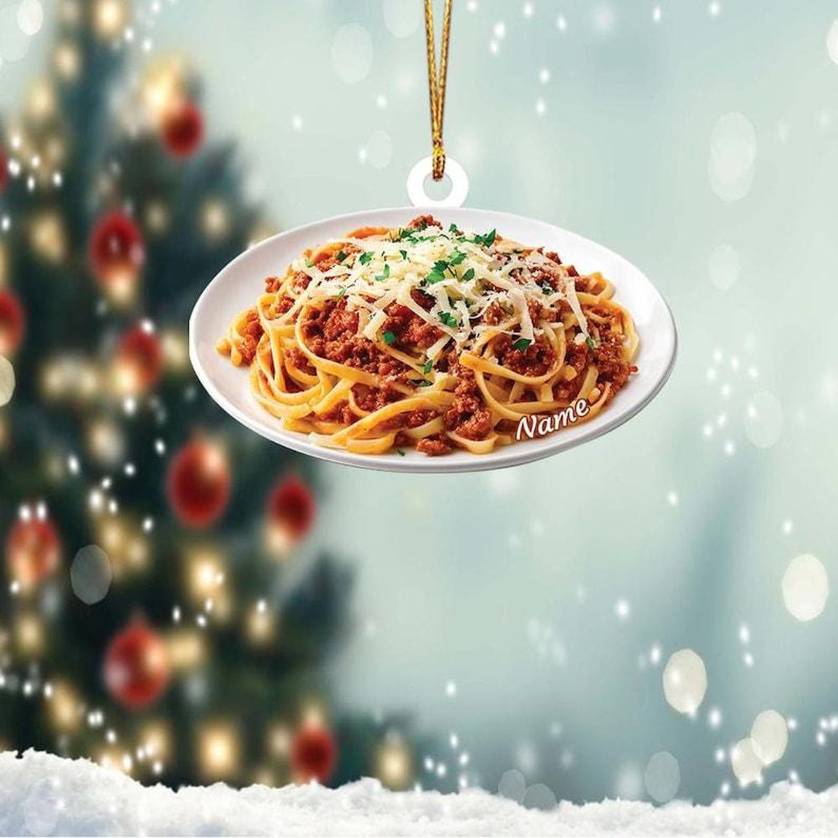 Pasta Christmas Ornament Pasta Holiday Ornament Pasta Lovers Ornament Gift Restaurant Ornament Decor Cooking Ornament Gift