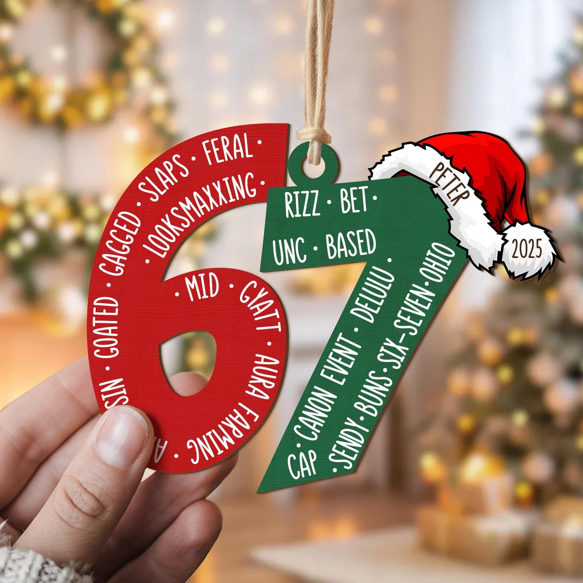 Six Seven Ornament Funny Teenager Ornament 67 Six Seven Ornament Gen Z Teenager Tween Ornament Middle Schooler Gift Funny Gift for Teen