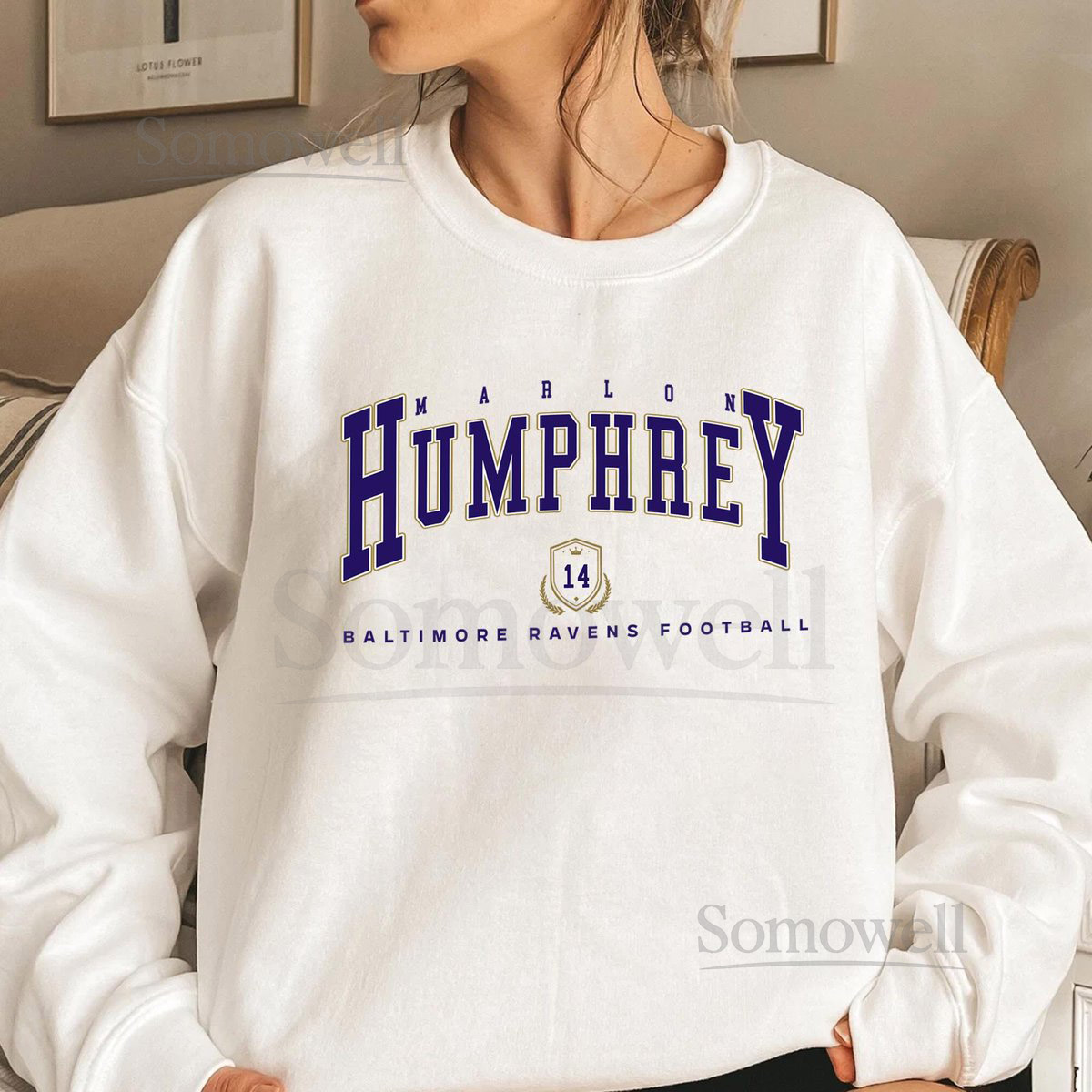 Marlon Humphrey 14 Ravens Sweatshirt Football Fan Apparel_786