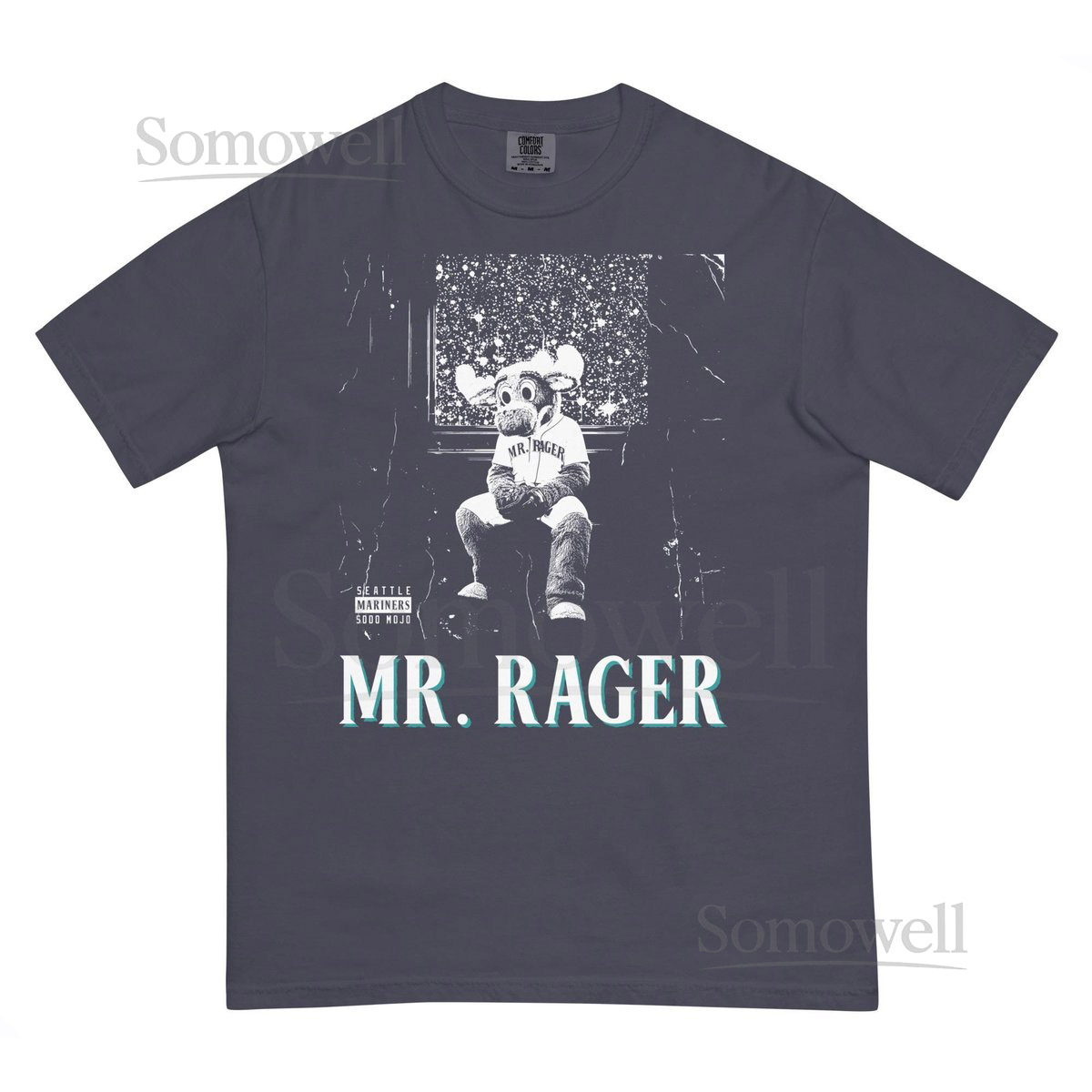 Moose-ster Rager Mariners X Cudi quotMr. Ragerquot Postseason T-Shirt_708