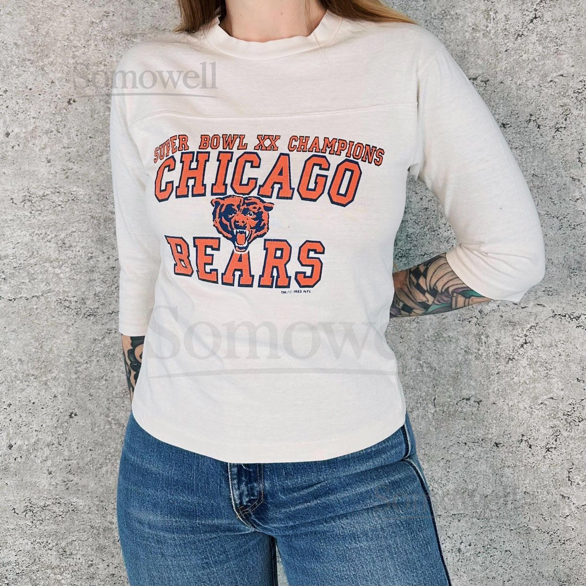 80's Chicago Bears Vintage NFL Football Jersey Top Tee T Shirt_6