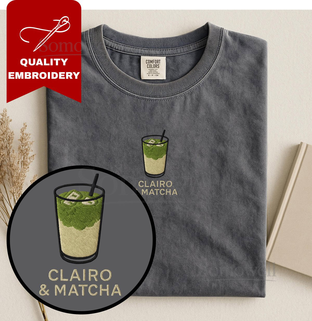 Clairo Matcha Embroidery Shirt Clairo Matcha Shirt Performative Male Embroidered Shirt Gift for Performative Male_16