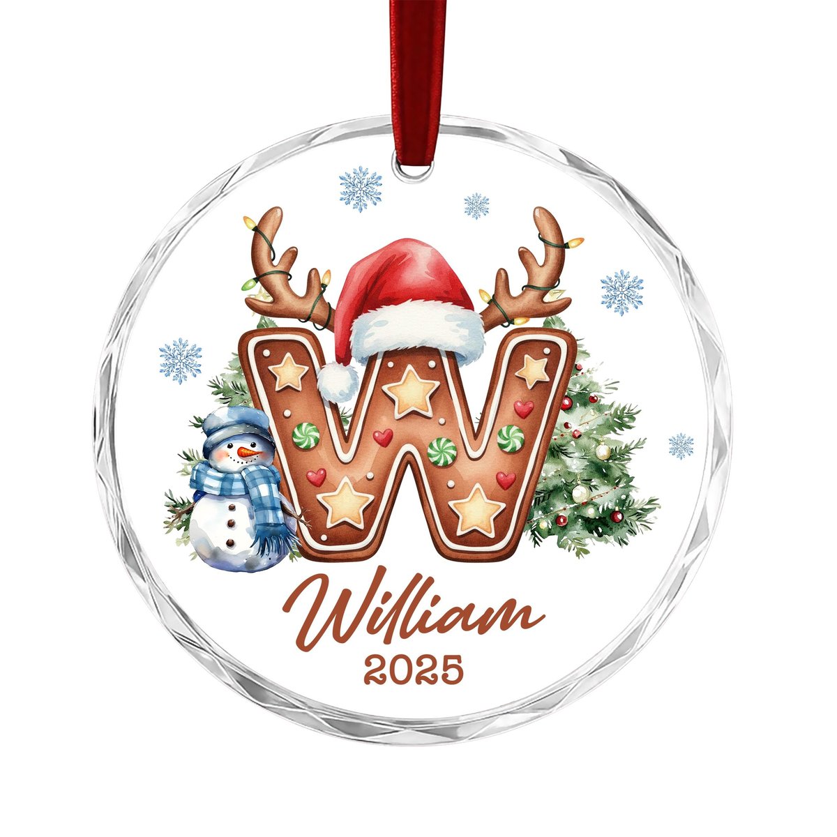 Personalized Letter Name Ornament Custom Initial Christmas Ornament 2025 Family Keepsake Holiday Tree Decor