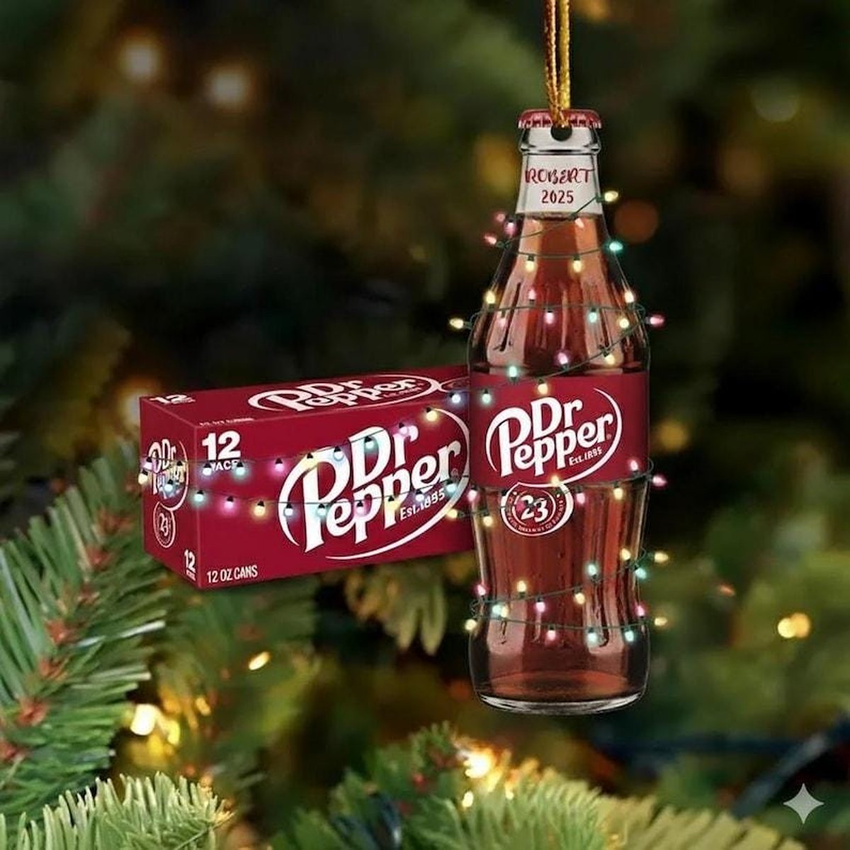 Dr Pepper Christmas Ornament Soda Bottle Ornament 2025 Cola Lover Xmas Gift Dr Pepper Ornament Soft Drink Xmas Ornament